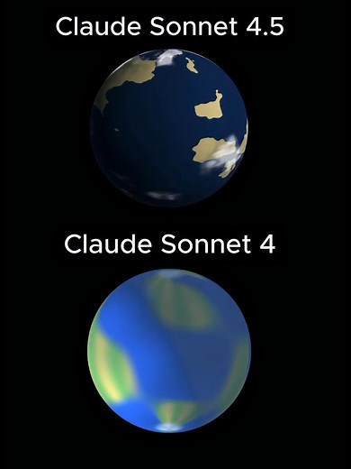 Claude’s new model. Prompt: “In one HTML file create a realistic 3D animation of Earth. No controls, no interactivity. Using no external libraries.” #claude #sonnet4 #claudeai #testai #gpt5 #gemini25 #programing #3danimation