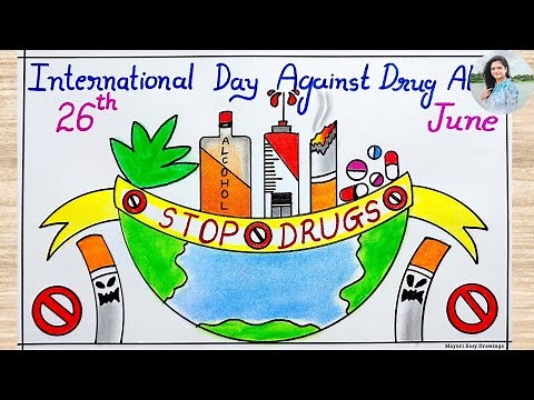 International Day Against Drug Abuse Poster Drawing / Anti Drugs Day Drawing Easy / Say No To Drugs