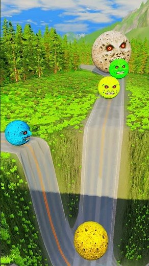 Mixed Color Small to Giant vs Unfinished Road – BeamNG.drive #beamngdrive #automobile #usa #beamng