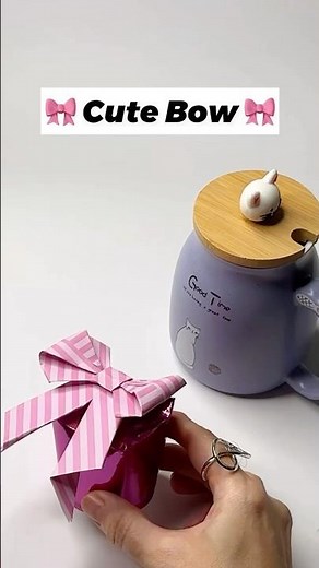 Cute Paper Bow Origami!DIY Papercraft 🎀paper gift ideas #diy #crafts #handmade #papercraft#love