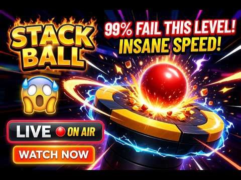 Stack Ball LIVE 😱 99% Fail This Crazy Level! 🔥| Day 15 Ep.1
