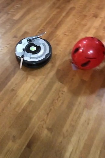 Rambo Roomba: Knife-Wielding Vacuum vs. Balloon Challenge