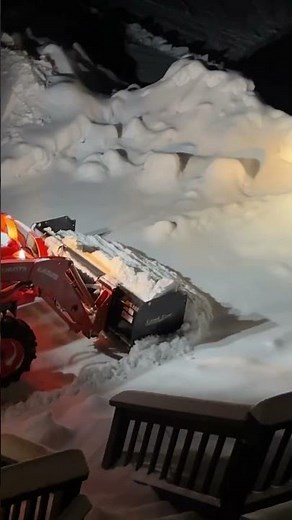 PLOWING & CLEARING! Kubota & Land Pride Snow Pusher Get It Done! #snowstorm #landpride #plow