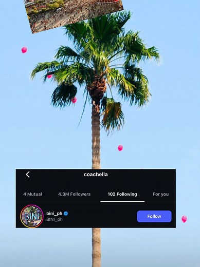 Coachella is flexing Bini, from Following BINI's Official IG account to using Salamin, Salamin as BGM song in their IG Story - one of only 102 artists worldwide on their exclusive list. 🔥 #BINI #biniph🌸🌸🌸🌸 #coachella #fyp #trending