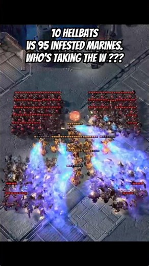 10 Hellbats vs 95 Infested Marines | SC2.BattleRumBle #sc2 #rts #starcraft2 #스타크래프트2 #UnitBattle