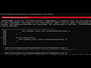 SQLSTATE[HY000]:General error: 1273 Unknown collation: 'utf8mb4_0900_ai_ci' (Connection: mysql error