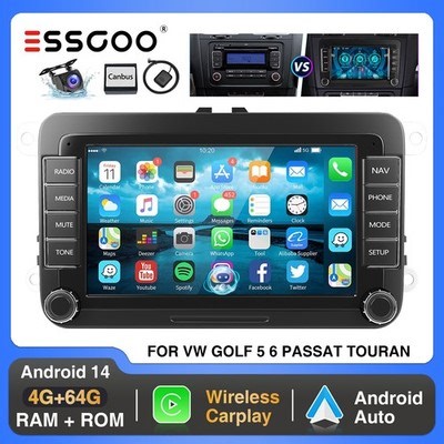 7" Android 14 4+64G Carplay Stereo GPS NAV CAM For VW GOLF MK5 6 Passat B6 Jetta | eBay Australia