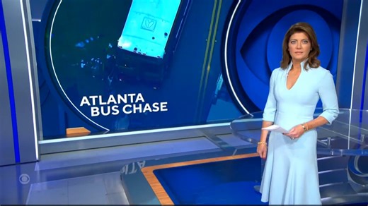 BREAKING: A suspect is in custody after hijacking a bus with passengers on board, leading police on a wild chase in Atlanta. The suspect crashed into vehicles and drove on the wrong side of the road. | CBS Evening News