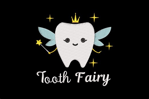 Tooth Fairy Embroidery Design, Tooth Fairy Machine Embroidery, 4 Sizes, Instant Download - Etsy