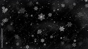 winter snow flakes overlay background particles