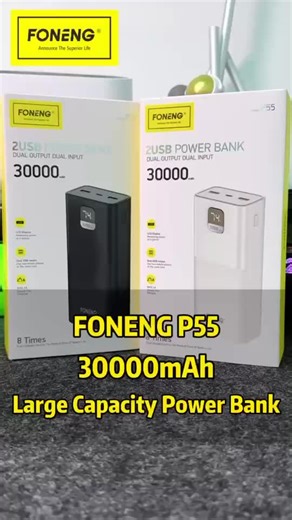 #FONENG P55 30000mAh Power Bank (LCD Display)