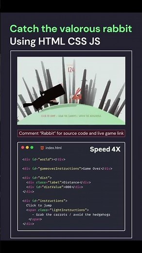 Rabbit 🐇🐰Escape Game Using HTML, CSS & JavaScript 🐇🎮 | #shorts #rabbitgame #WebGame