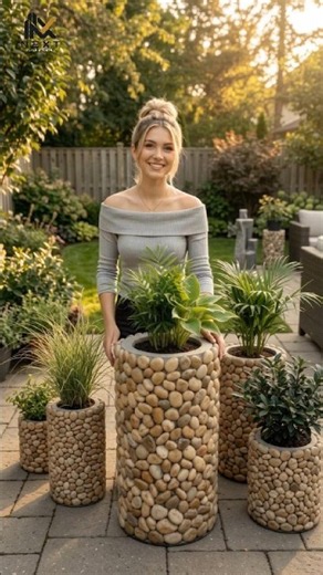 The Easiest Way to Build a Luxury Stone Planter at Home #CementCraft #Garden