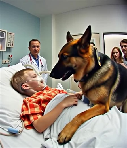 The small hospital room was quiet. A five-year-old boy lay on crisp white sheets, his eyes wide and tired. Doctors had told his parents that surgery was his only chance. Nurses were preparing him for anesthesia when the boy whispered softly: — “Can… can Archie come to me?” — “Who is Archie, sweetheart?” one nurse asked gently. — “My dog. I miss him so much. Please…” His lips trembled. — “Honey, animals aren’t allowed in the hospital. You’re very weak, you understand…” she tried to explain. The b