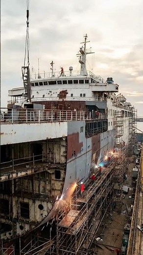 Abandoned Rusted Cruise Ship Transformed into a Luxury Floating Hotel | Timelapse Restoration