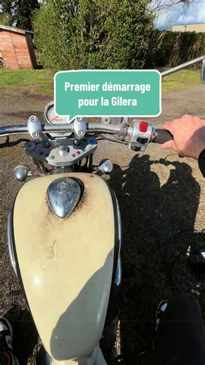 Premier test de démarrage pour la Gilera ! Elle tousse quand même pas mal.. En premier temps une bonne vidange, une bougie neuve, un nettoyage carbu, batterie neuve et on verra si y’a du mieux.. 🛠️ #pourtoi #gilera #125cc #restauration #passionmoto