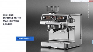 Ulka Pump Expresso Coffee Machine with Bean Grinder Commercial Coffee Maker Italian Coffee Machine for Mocha  Latte Cappuccino