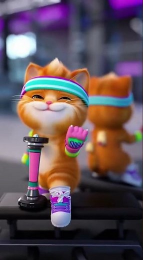 A Day Workout of a Cat 🐱💪 | The Funniest Gym Routine Ever! #Shorts #animalcomedy #catlovers