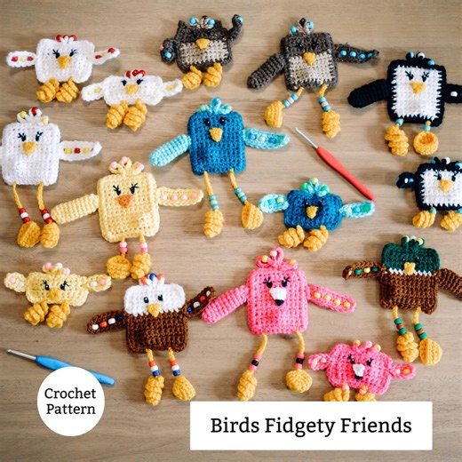 Bird Fidget Toy Fidgety Friend Crochet Pattern: Anxiety Relief Toy Beaded Marble Maze - Etsy