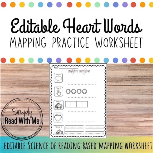 Heart Word Mapping Worksheet | Editable High-Frequency Word Practice