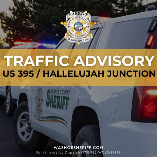 Southbound US 395 closed at Hallelujah Junction