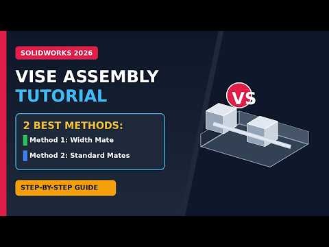 SolidWorks 2026: Vise Assembly Tutorial | Width Mate vs Standard Mates