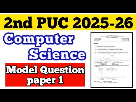 💥 2nd PUC COMPUTER SCIENCE MODEL QUESTION PAPER 1 || 2025-26 #puc #viral #cs