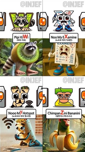 INJEF Italian Brainrot Alphabet Lore wxyz(Lowercase) #italianbrainrot #brainrot