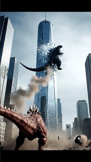 Titanosaurus vs Godzilla – Epic Tail Gust Throws Godzilla Through a Skyscraper! 🌪️🦖