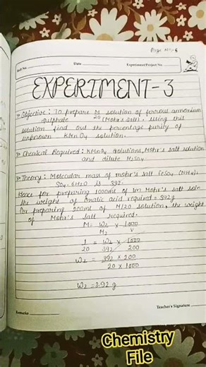 chemistry practical file ☺️class:-12😊 part:-1