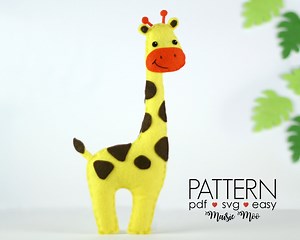 Felt Giraffe Pattern | Felt Animals Pattern | Giraffe Nursery | Safari Nursery Animals Felt Pattern | PDF Pattern Cricut SVG - Etsy Canada