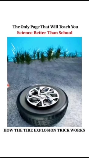 UNIVERSE | SCIENCE | TECHNOLOGY on Instagram: "HOW THE TIRE EXPLOSION TRICK WORKS 🛞💥 What looks like a sudden “explosion” is actually pure physics and pressure at work. When a tire is overinflated, the air molecules inside are packed extremely close together. As pressure rises beyond the tire’s design limit, the rubber walls stretch and weaken. The moment a small trigger happens—like heat, a sharp object, or structural fatigue—the compressed air releases instantly. This rapid expansion creates