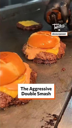 The Aggressive Double Smash 🍔 #SmashBurger #Burger #BurgerLover