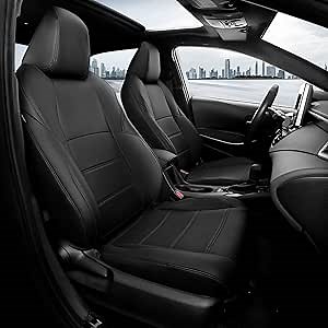 FREESOO for Toyota Corolla Cross Seat Covers S SE XSE 2023 2024 2025 2026, Custom Car Seat Covers Full Set, Luxury Leather Seat Covers for SUV, Waterproof Seat Cover Cushions, Black Only for Hybrid