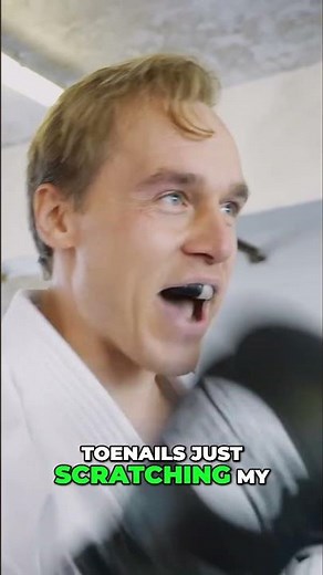 Karate Kick vs. Boxing Ring: Toenail Scratch! #shorts