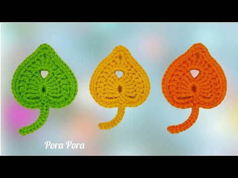Crochet Heart Shaped Leaf I Crochet Leaves I Crochet Leaf Applique