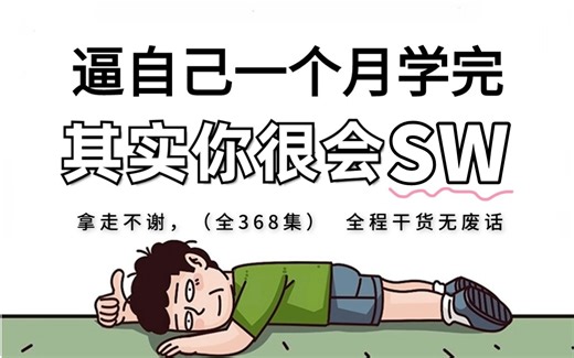 【全368集】这绝对是目前B站最全的Solidworks系统教程，禁止自学走弯路！耗费196小时录制的SW教学，逼自己一个月学完，从0基础小白到机械大神只要这套