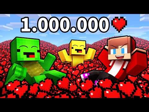 JJ and Mikey Have 1,000,000 HEARTS in Minecraft!