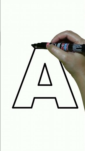 HOW TO DRAW 3D Letter A