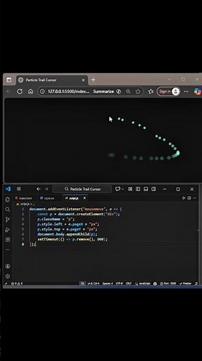 Particular Trail Cursor using HTML CSS and JavaScript