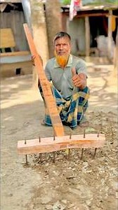 Turning a Tree Trunk Into a Traditional Farming Plow! 🌳🚜 #ytshorts #handmade