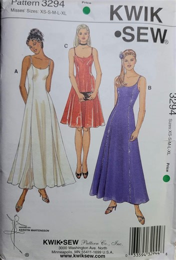 Evening Dress Pattern – Vintage Kwik Sew 3294 Princess Line Gown, XS–XL UNCUT - Etsy