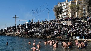 Annual Greek cold water plunge causes a splash on day of Epiphany