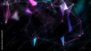 Micro universe.Scientific background and abstract technology. Plexus digital dynamic wallpaper. Bound lines, triangles and points.