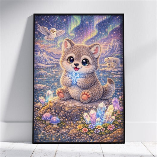 Wolf Nursery Poster, Arctic Baby Wolf Print, Winter Nursery Wall Art - Etsy