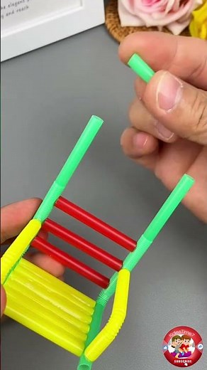 DIY Mini Swing with Plastic Straws - Easy Craft Tutorial! | kids learning videos | mini DIY minds