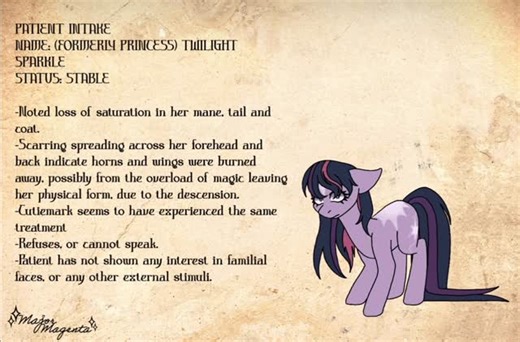 .˳·˖✶Magenta✶˖·˳. on Instagram: "I’ve gotten all the information I could from seeing the Former Princess of Friendship. #mlp #mlpfim #mylittlepony #mlpau #ascendedharmonyau #artwork"