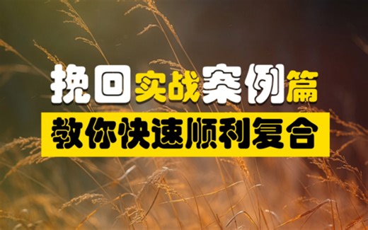 挽回复联实战篇，教你快速高效顺利和前任复合！挽回从此视频开始，错过拍断大腿！