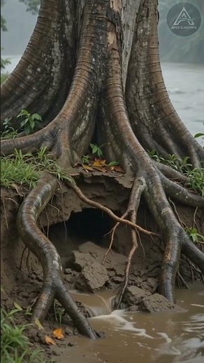 Riverbank Soil Erosion: Tree Fall! 🌳🌊 #Shorts