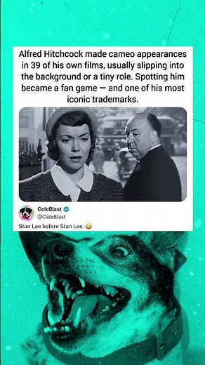 Alfred Hitchcock made cameo appearances in 39 of his own films, usually slipping into the background